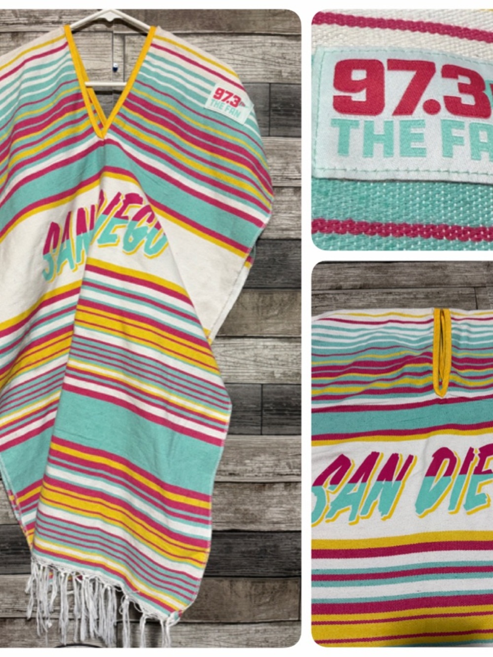 San Diego Padres MLB Poncho Giveaway One Size Striped 97.3 Fm The Fan